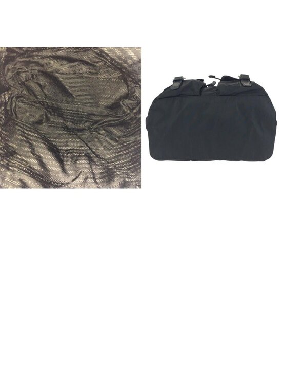 Prada Tessuto Black Silver Nylon Leather Backpack main image 4